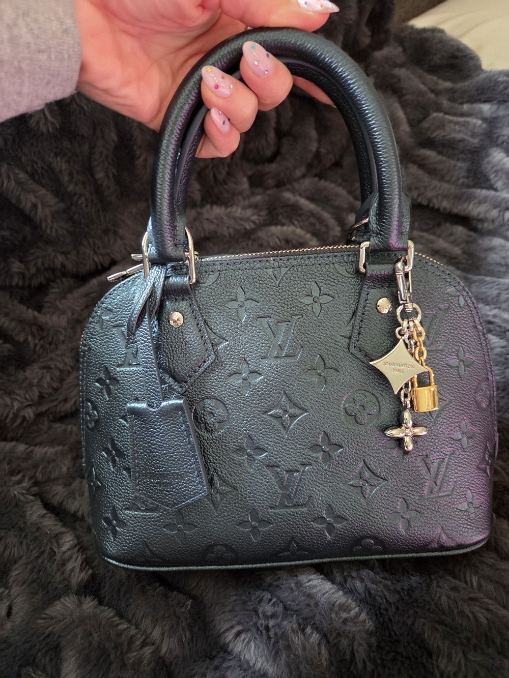 Alma BB Style Handbag In Shimmery Ink